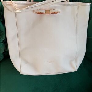 Ted Baker Off-White Tote with Bow Accent